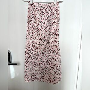 Floral Red and White maxi skirt